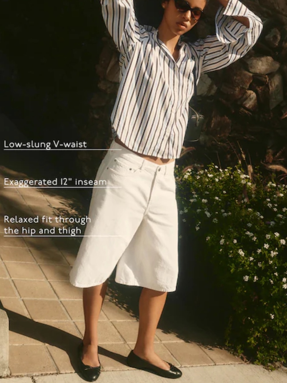 Madewell Women’s White The V-Waist Bermuda Short Shorts Size 31 NWT